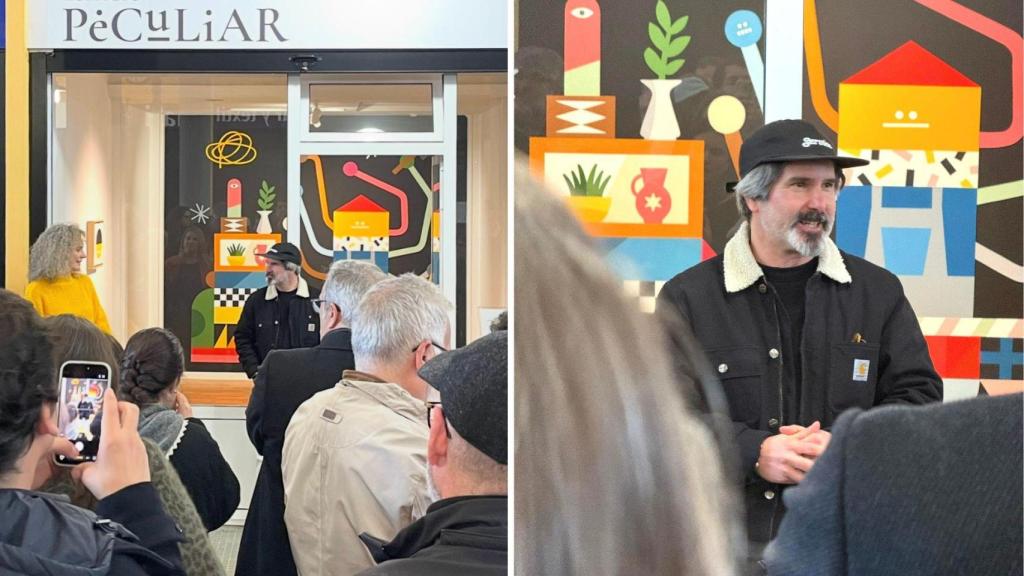 El artista Héctor Francesch durante la inauguración.