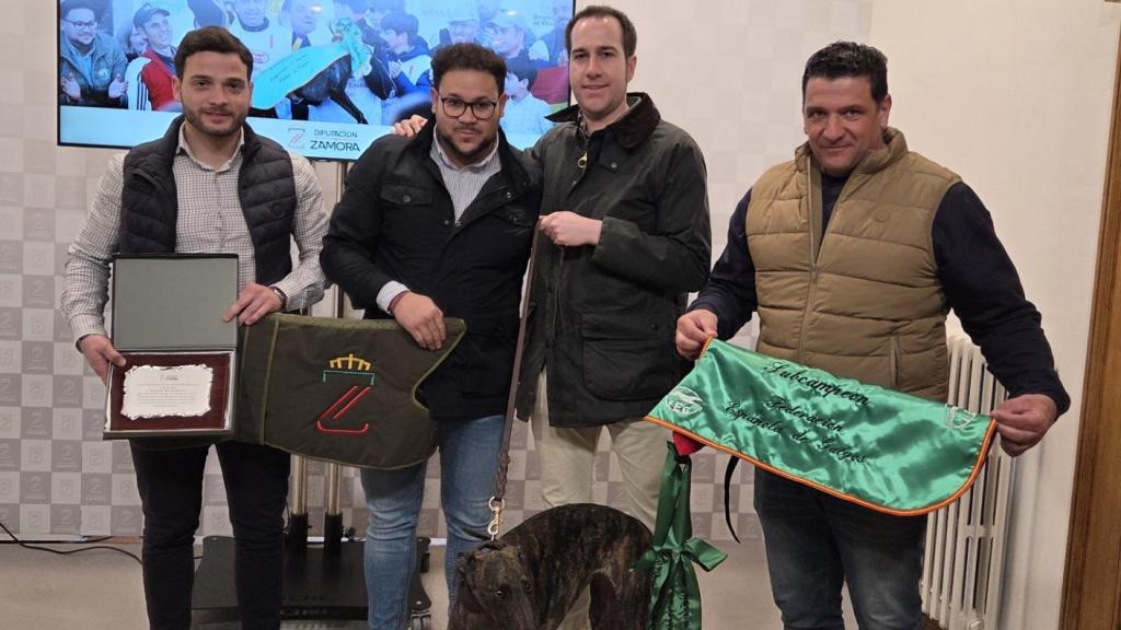 'Uva de El Verdejo', la galga que ha llevado el nombre de Zamora a lo más alto, recibe el homenaje de la Diputación.