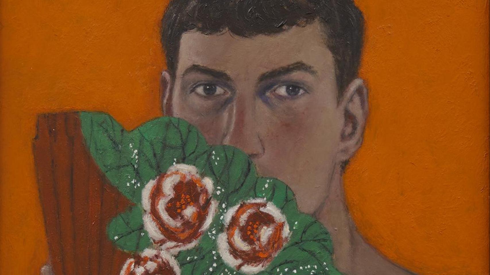 Max Jahn: 'Self with Fan', 2025 (detalle) (Galería Gratin)