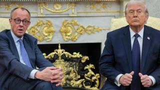 El canciller alemán, Friedrich Merz, y el presidente de EEUU, Donald Trump, en la rueda de prensa de este martes en la Casa Blanca.