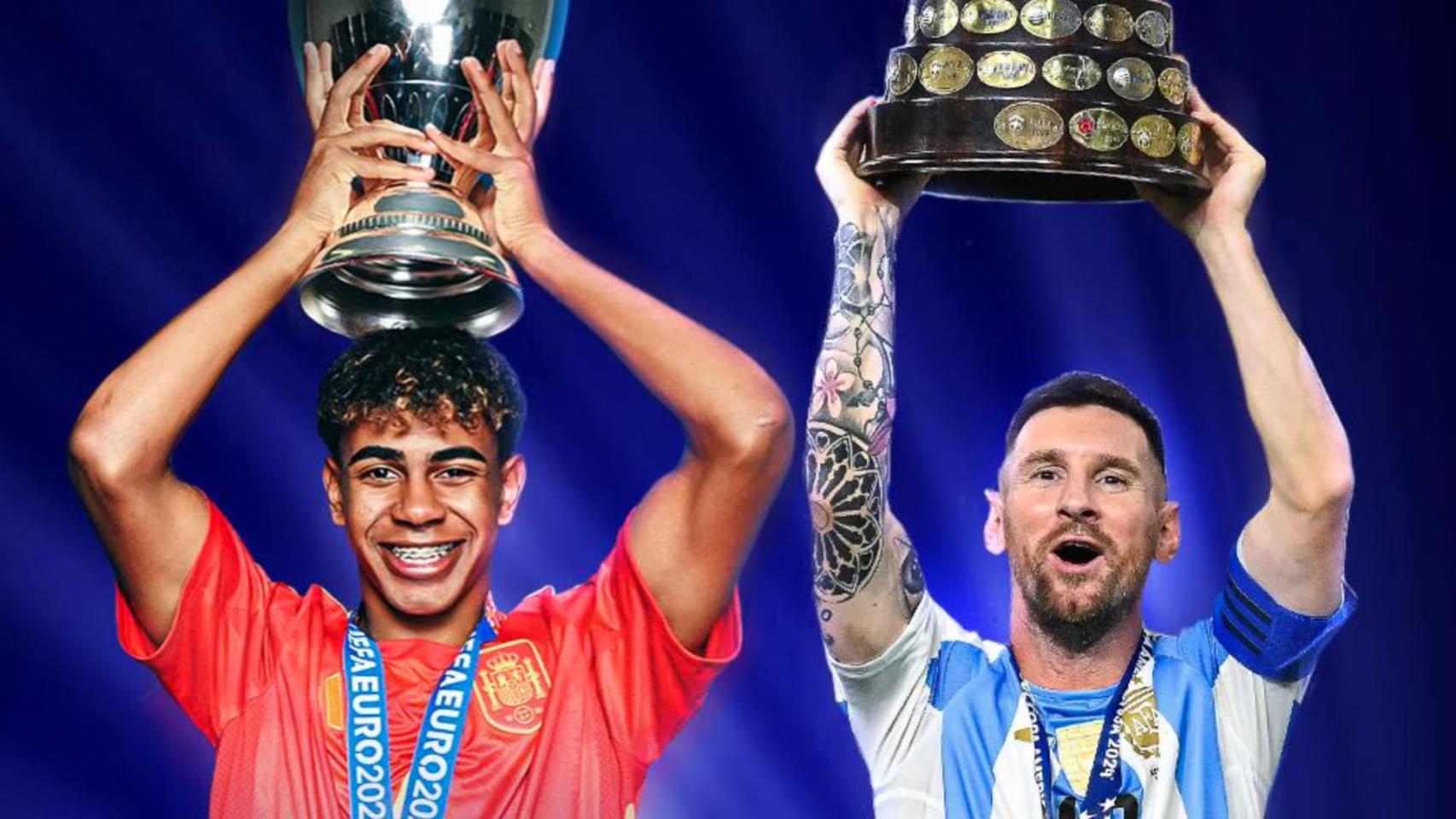 Lamine Yamal y Leo Messi, las caras de la Finalissima