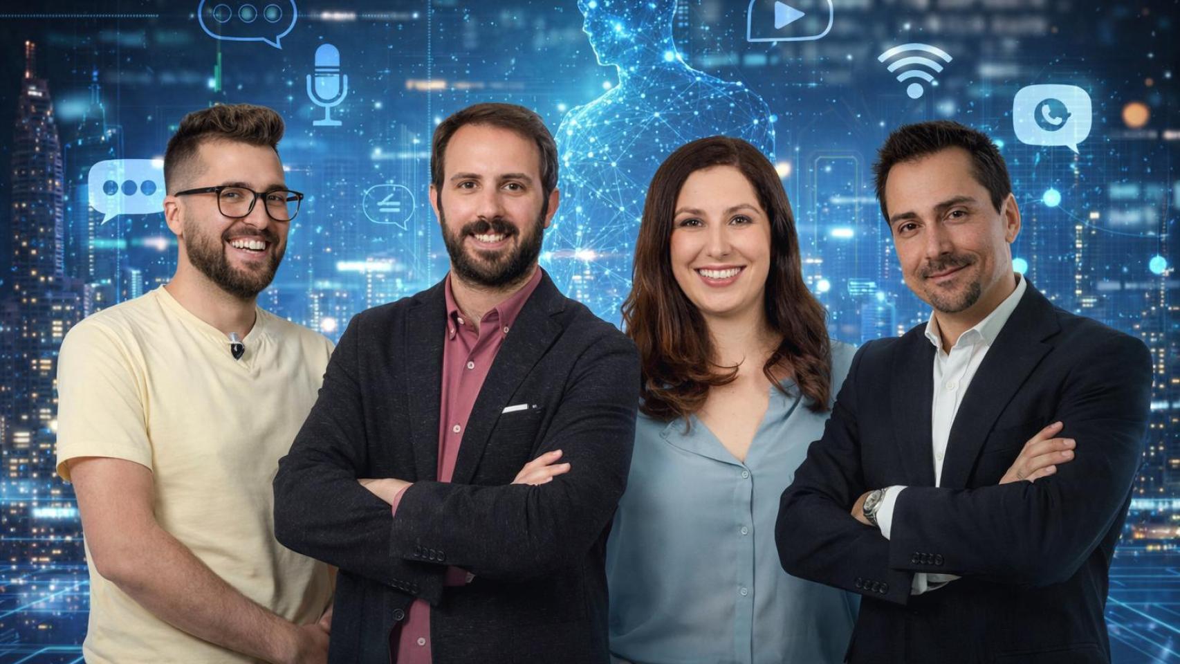 Ilustración generada por inteligencia artificial con los profesores del Curso de Comunicación con IA de EL ESPAÑOL.