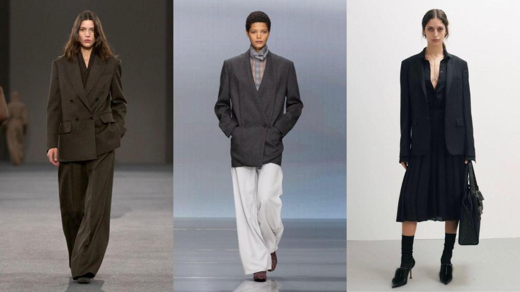 La visión del traje en las casas Max Mara, Giorgio Armani y Fendi.