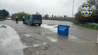 Imagen de la SE-20 a principios de febrero en un dispositivo de seguridad ante un partido del Betis.