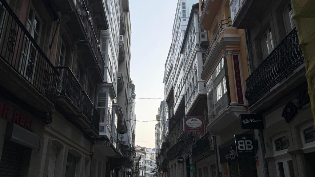Una calle de A Coruña esta mañana