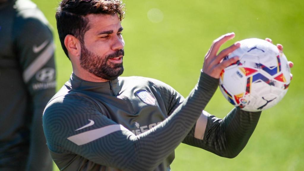 Diego Costa entrenando con el Atlético de Madrid