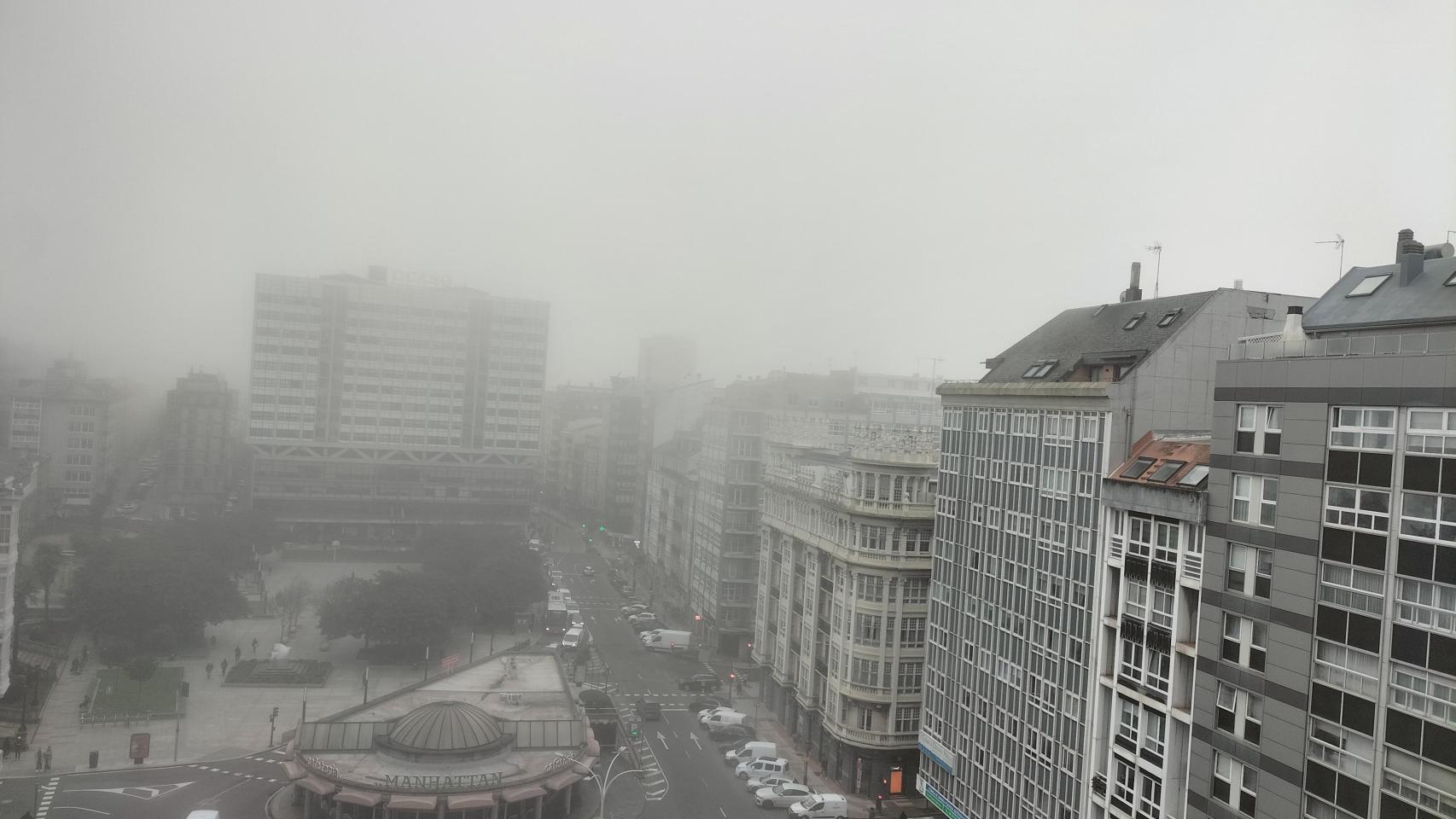 Imagen de Plaza de Pontevedra, en A Coruña, esta mañana.