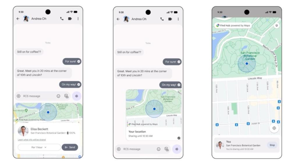 Compartir ubicación en Mensajes de Google