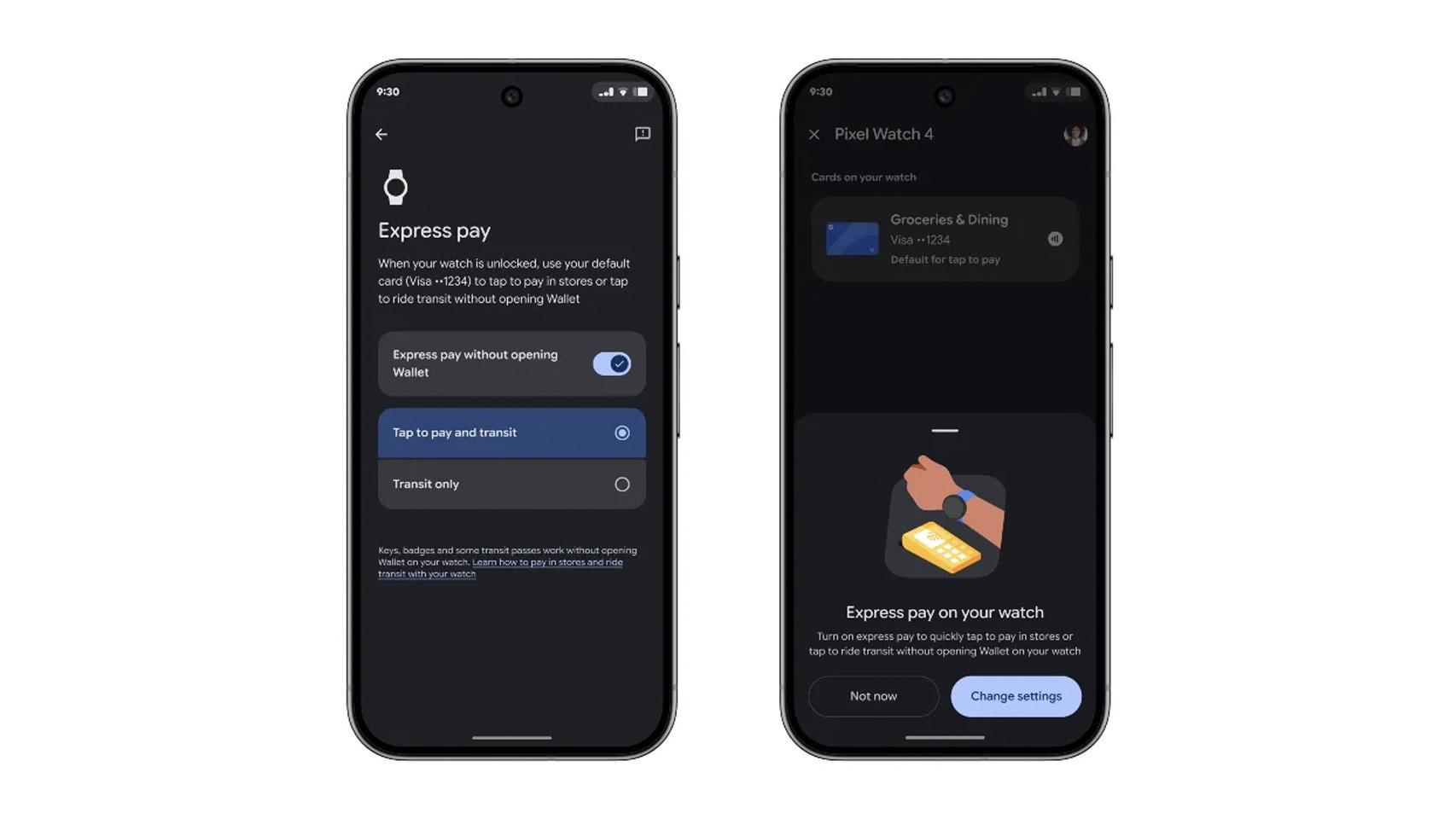 Pagos exprés de Pixel Watch.