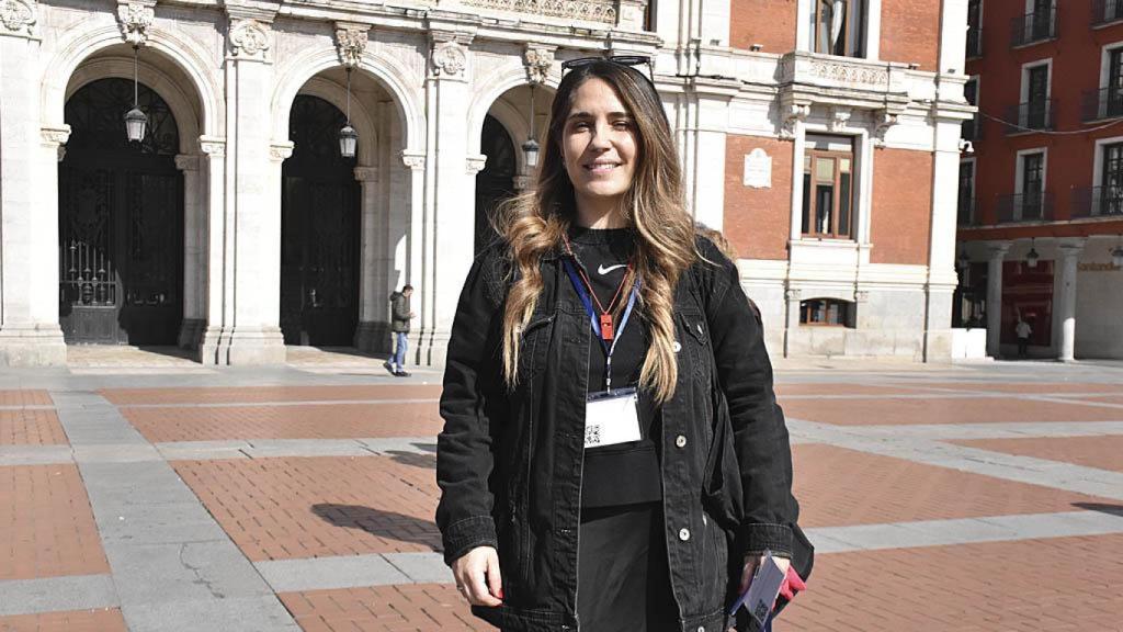 Nuria atiende a EL ESPAÑOL de Castilla y León tras la manifestación del lunes.