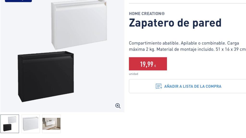 Zapatero de pared.