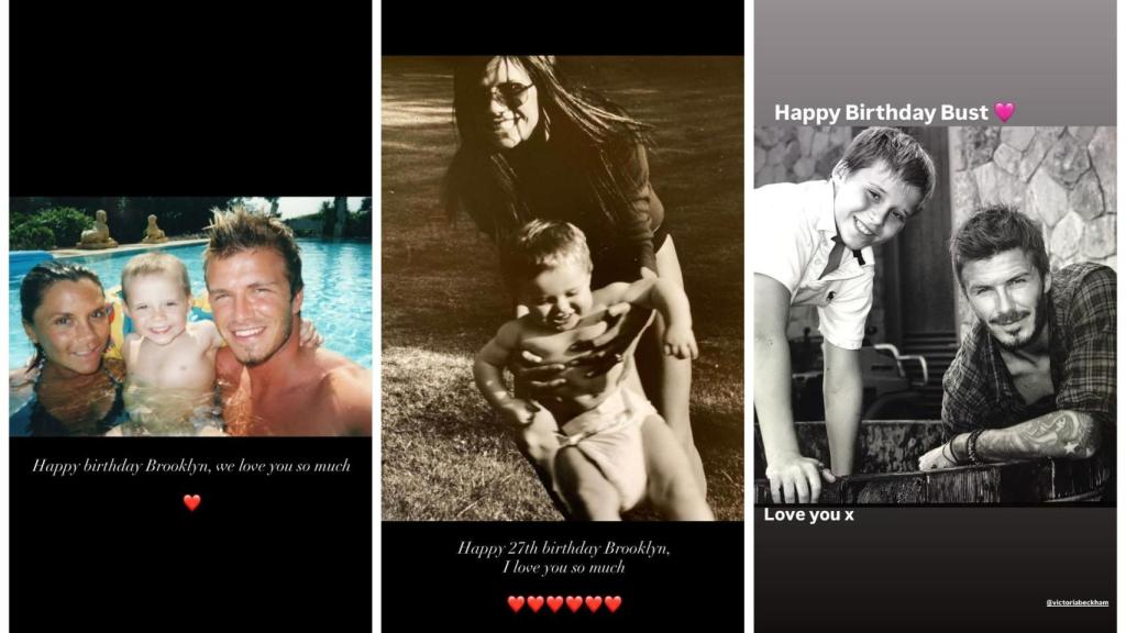 Las felicitaciones de David y Victoria Beckham a Brooklyn en Instagram.