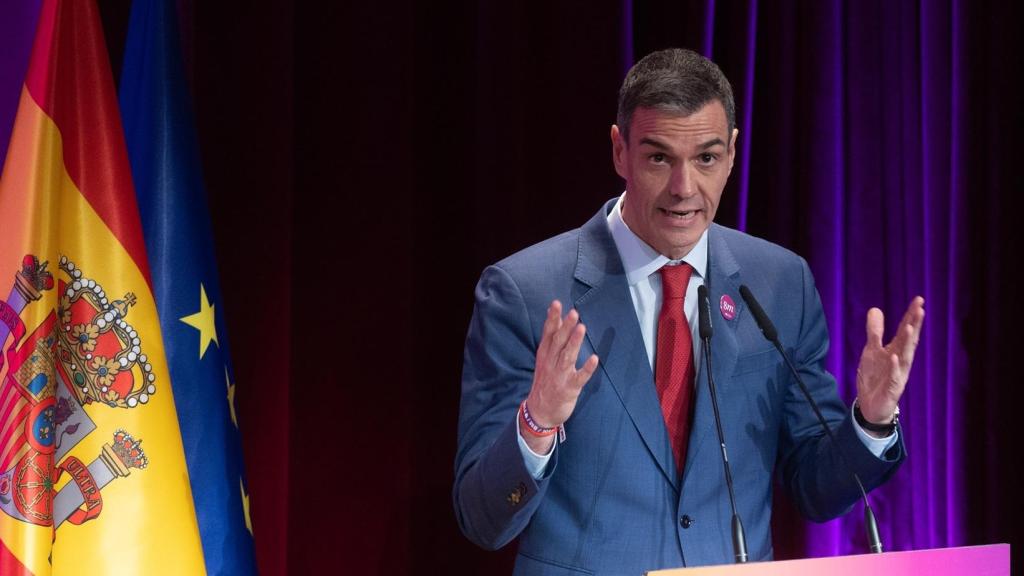 Sánchez, durante el acto institucional del 8-M celebrado este miércoles en el Museo del Prado.