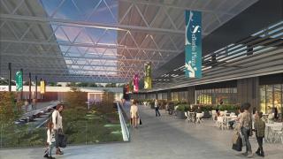 Recreación del parque comercial Señorío Plaza.