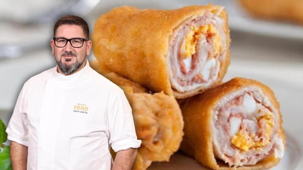 El chef Dani García y los flamenquines de pollo.