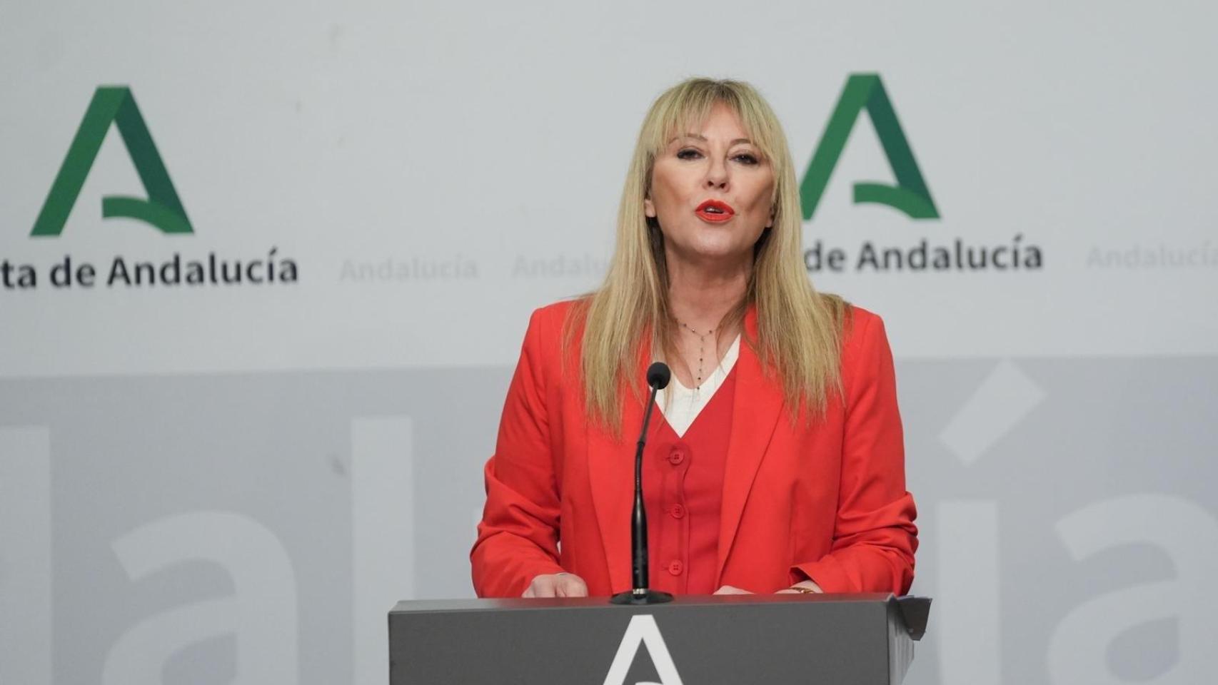 La consejera de Economía, Hacienda, Fondos Europeos y Diálogo Social y portavoz del Gobierno andaluz, Carolina España.