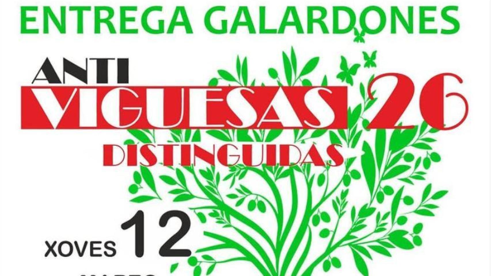 Cartel de la gala 'Antiviguesas distinguidas 2026'