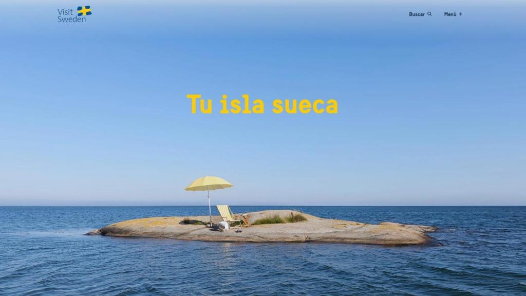 Captura de pantalla de la página web Visit Sweden.