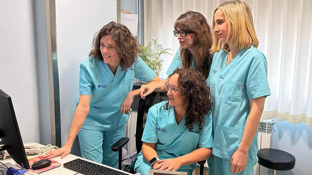 Las cuatro ginecólogas trabajando en el Hospital Sagrado Corazón de Valladolid.
