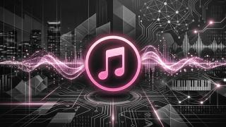 Fotomontaje con el logo de Apple Music.