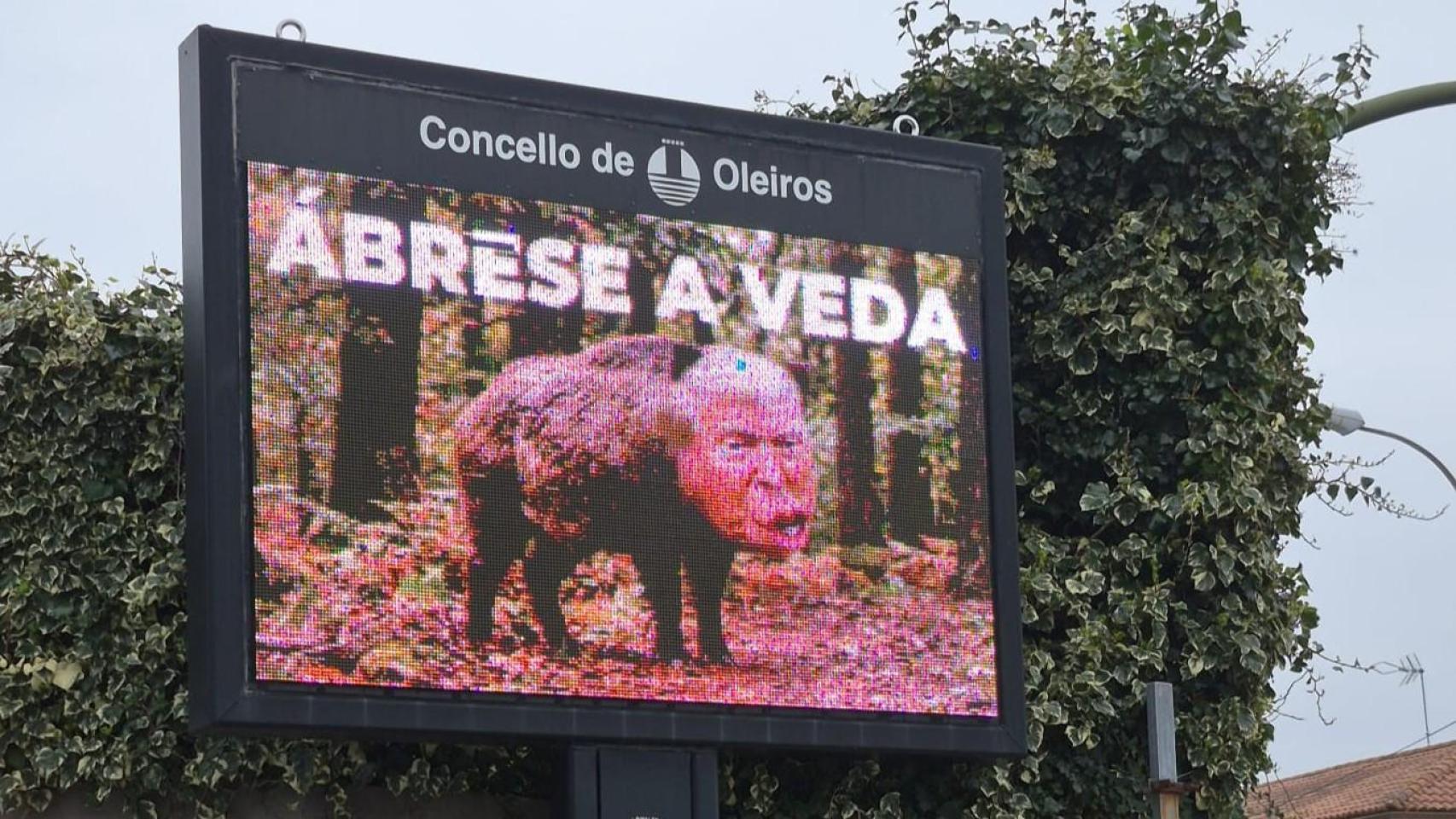 Imagen de uno de los panales informativos.