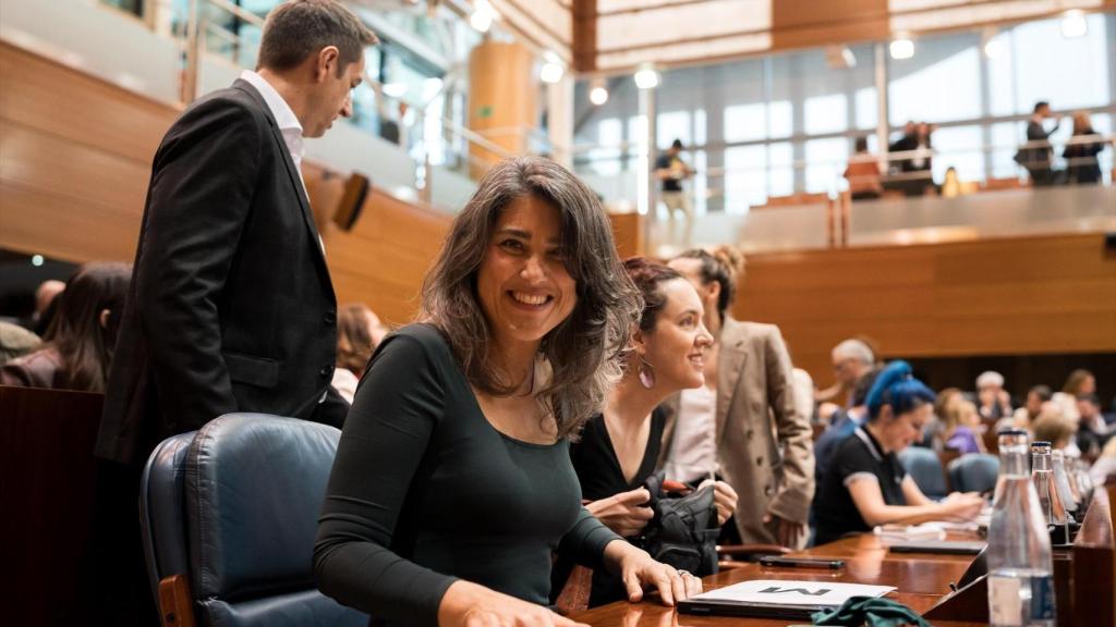 La portavoz de Más Madrid en la Asamblea de Madrid, Manuela Bergerot, durante un pleno en la Asamblea de Madrid, a 5 de marzo de 2026.