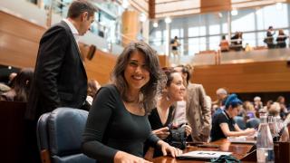 La portavoz de Más Madrid en la Asamblea de Madrid, Manuela Bergerot, durante un pleno en la Asamblea de Madrid, a 5 de marzo de 2026.