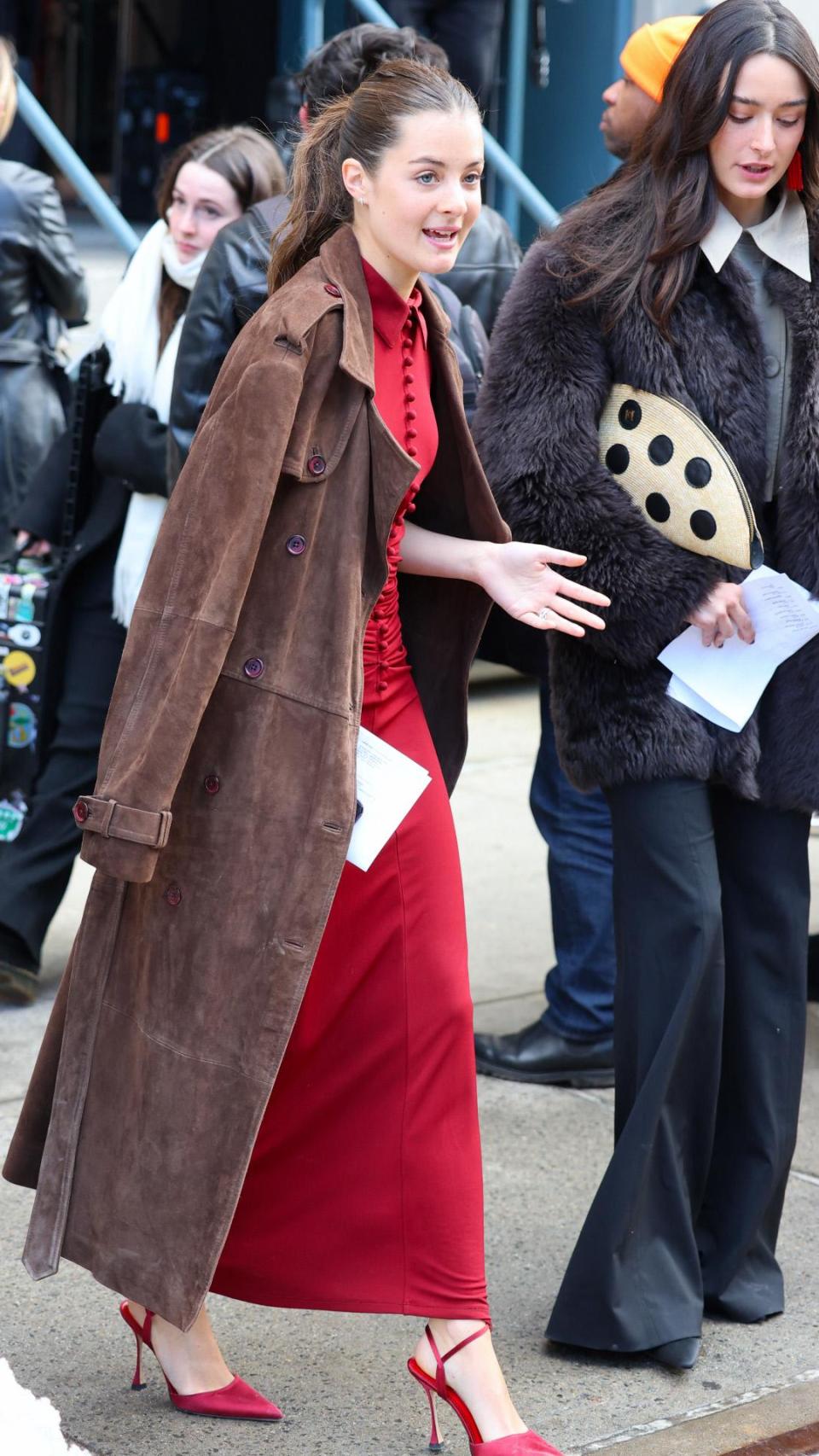 Olimpia Báez, hija de Miguel Báez 'El Litri' y Carolina Adriana Herrera, con Manuela Falcó, en la Semana de la Moda de Nueva York, el pasado mes de febrero.