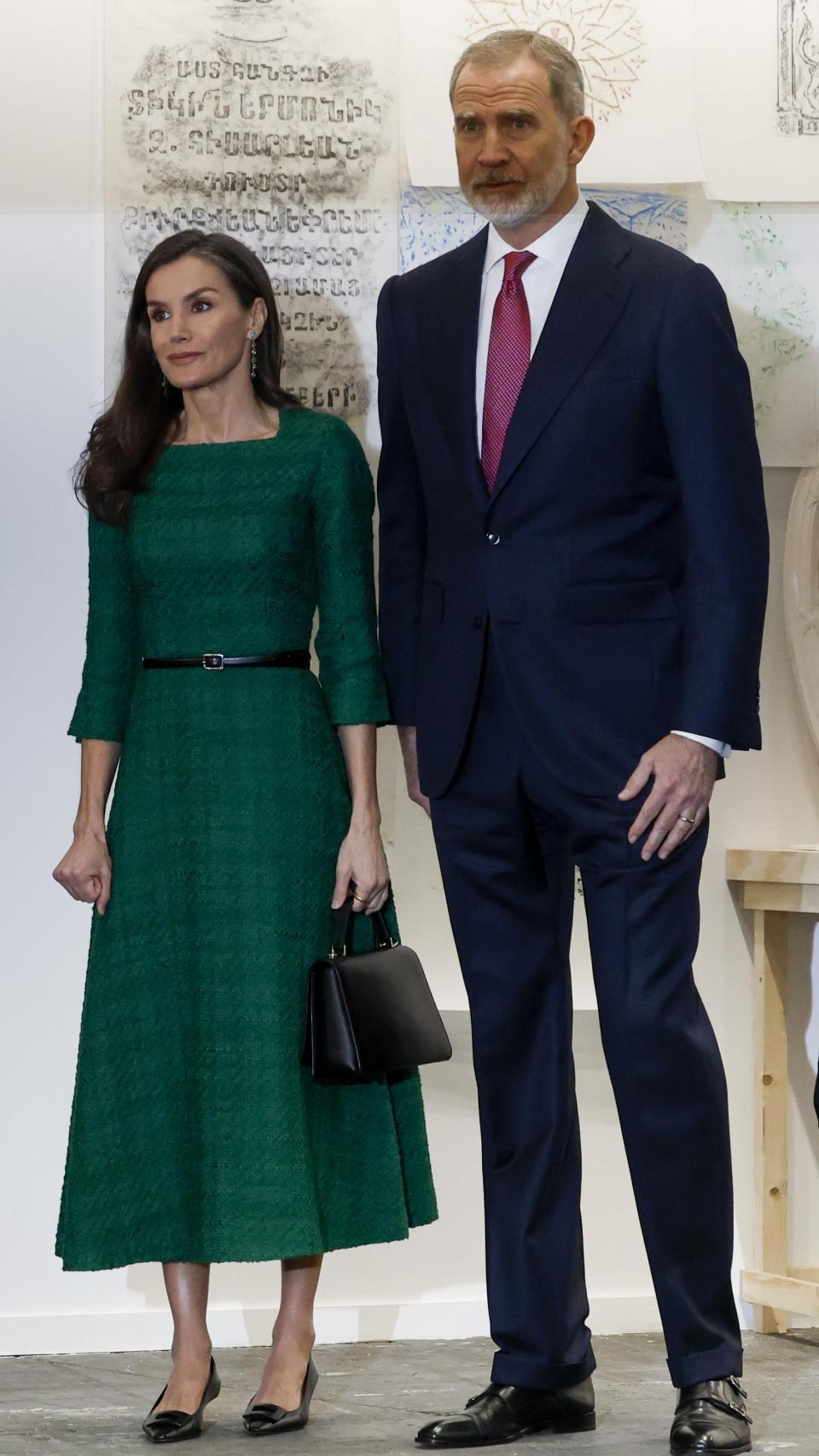 Los reyes Felipe y Letizia, durante la inauguración de la 45ª edición de la Feria Internacional de Arte Contemporáneo ARCOmadrid este jueves.