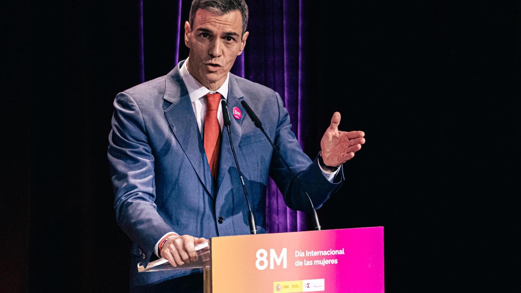 Pedro Sánchez durante un discurso.