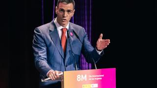 Pedro Sánchez durante un discurso.