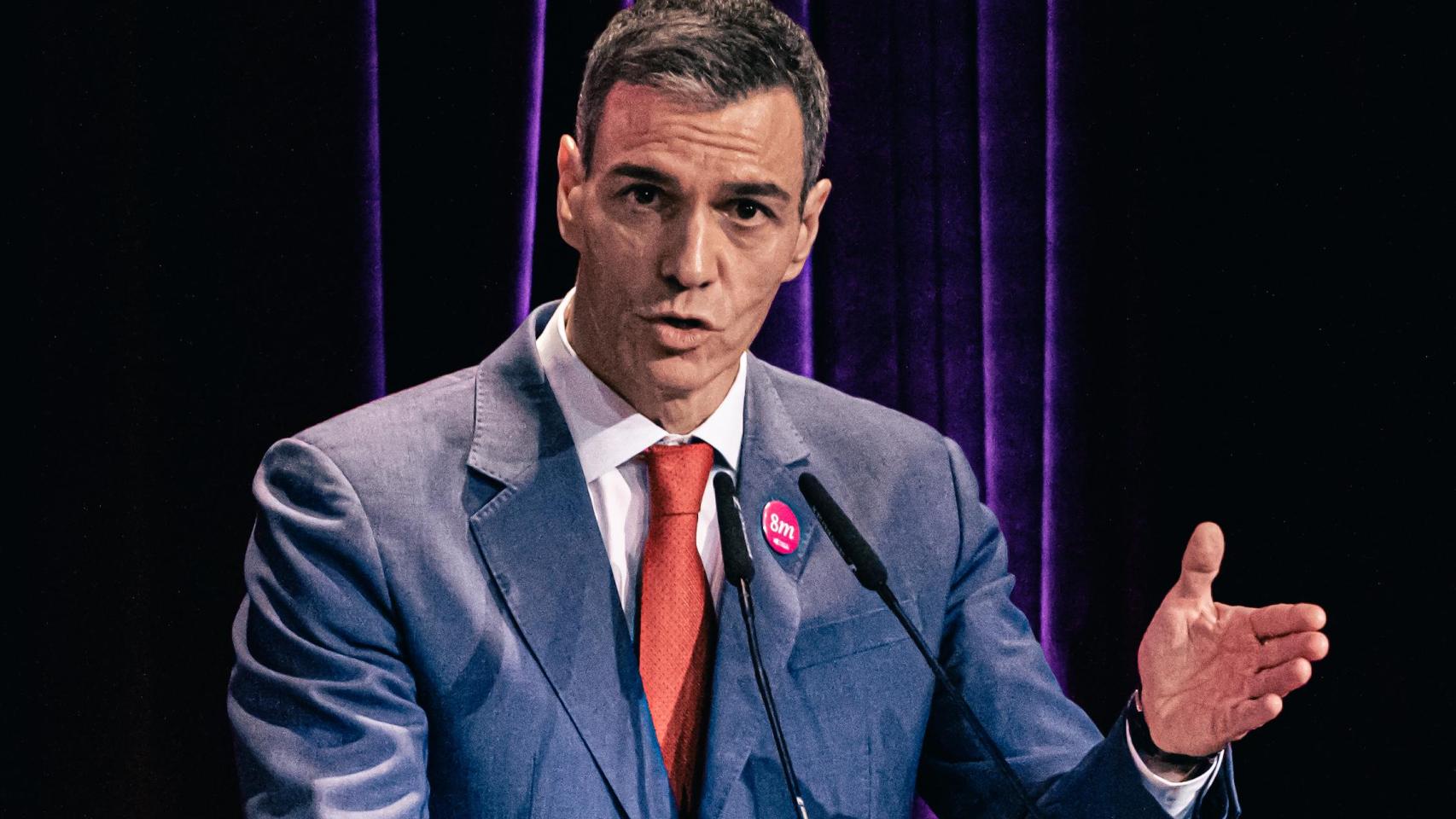 Pedro Sánchez durante un discurso.