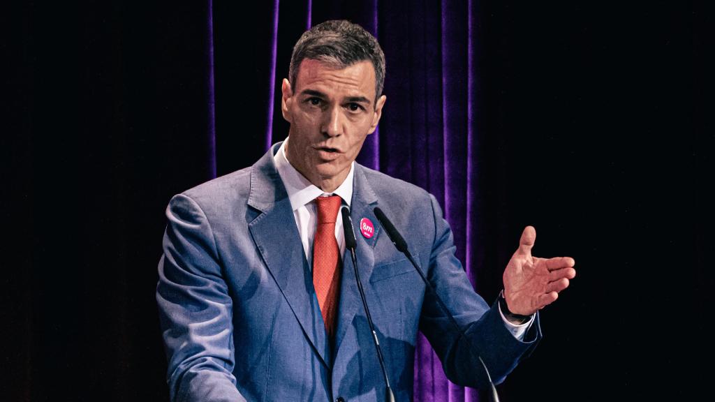 Pedro Sánchez durante un discurso.