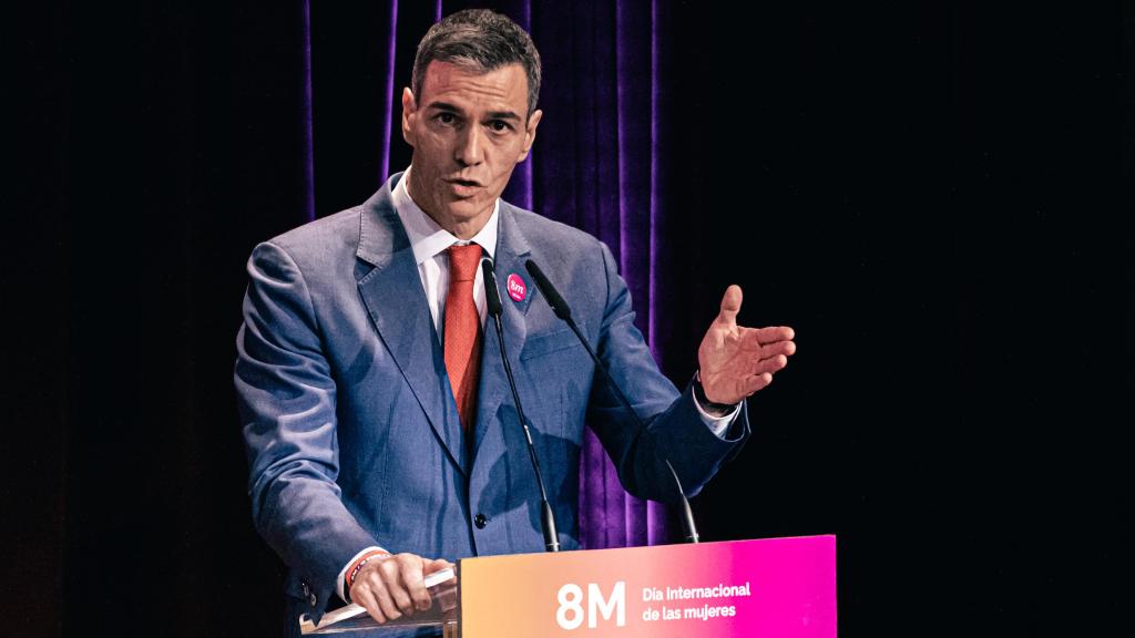 Pedro Sánchez durante un discurso.