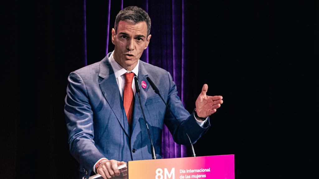 Pedro Sánchez durante un discurso.