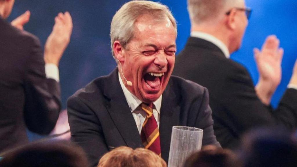 Nigel Farage, líder de Reform UK, en un acto en Birmingham, Reino Unido.