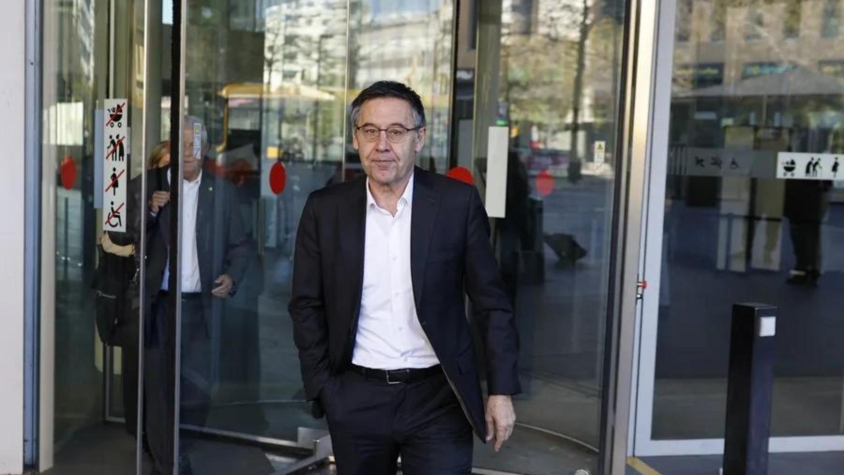 Josep Maria Bartomeu, a su salida de la Ciudad de la Justicia de Barcelona.