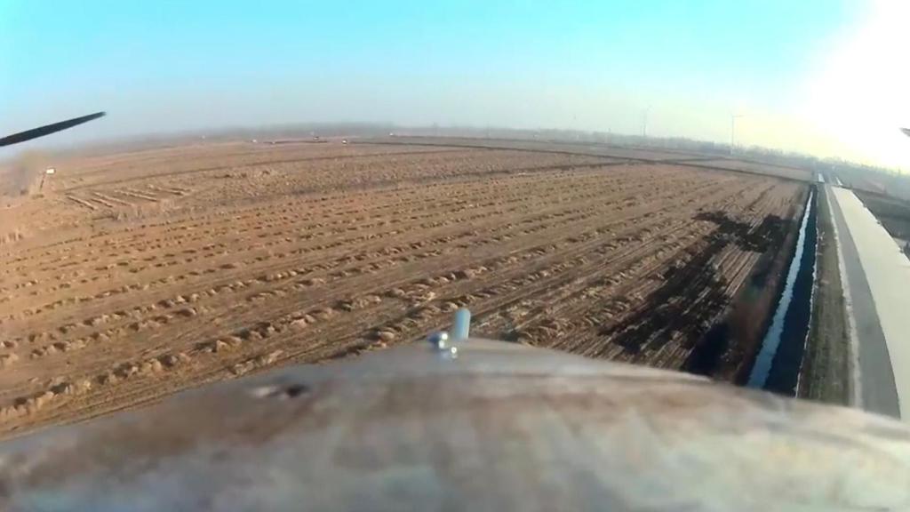 Dron en pleno vuelo.
