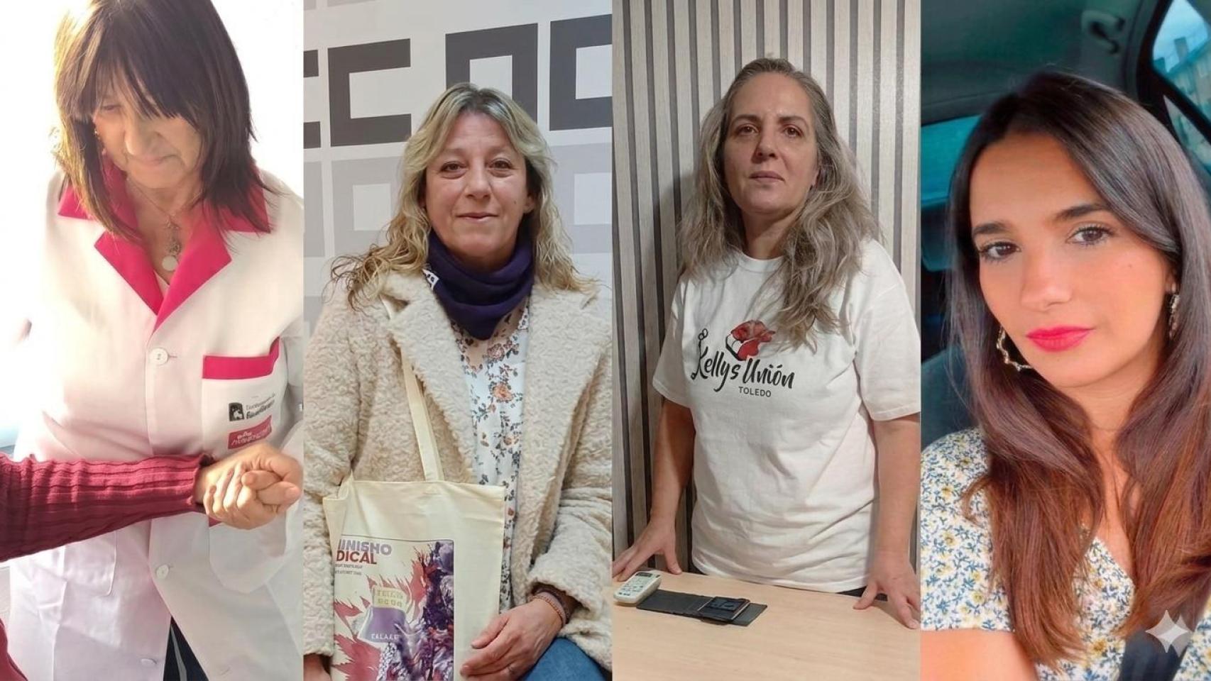 Charo, Lali, Gaby y Rocío representan cuatro de los testimonios de trabajadoras de servicios básicos en Castilla-La Mancha que ilustran este reportaje sobre la precariedad este 8M.