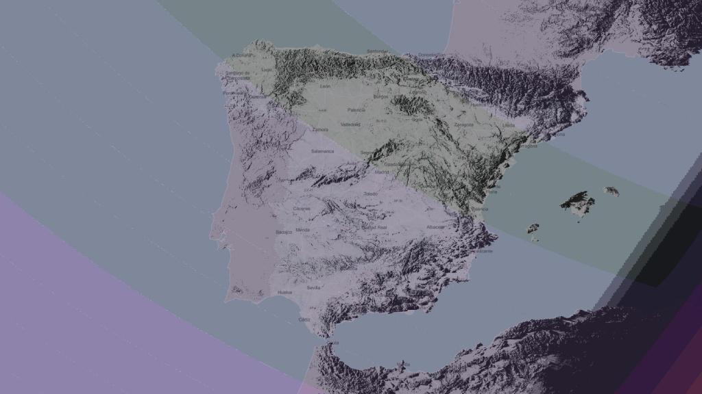 Península ibérica en el visualizador.