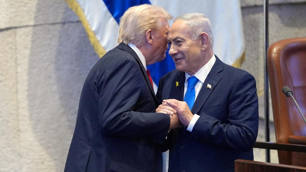El presidente de Estados Unidos, Donald Trump, se dirige a la Knesset en Jerusalén, en una imagen de archivo.