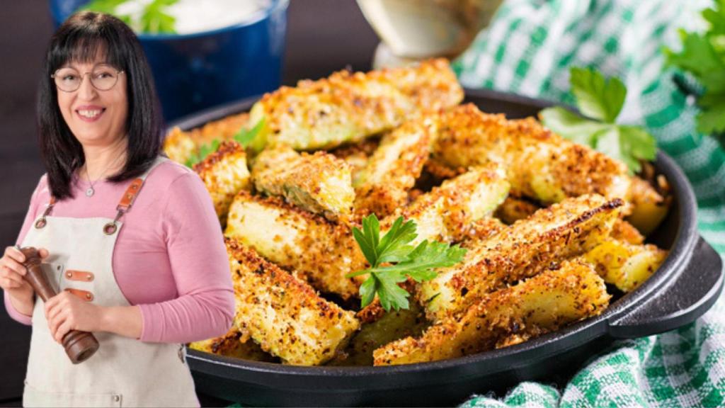 Anna, cocinera y receta más deliciosa y crujiente de palitos de calabacín