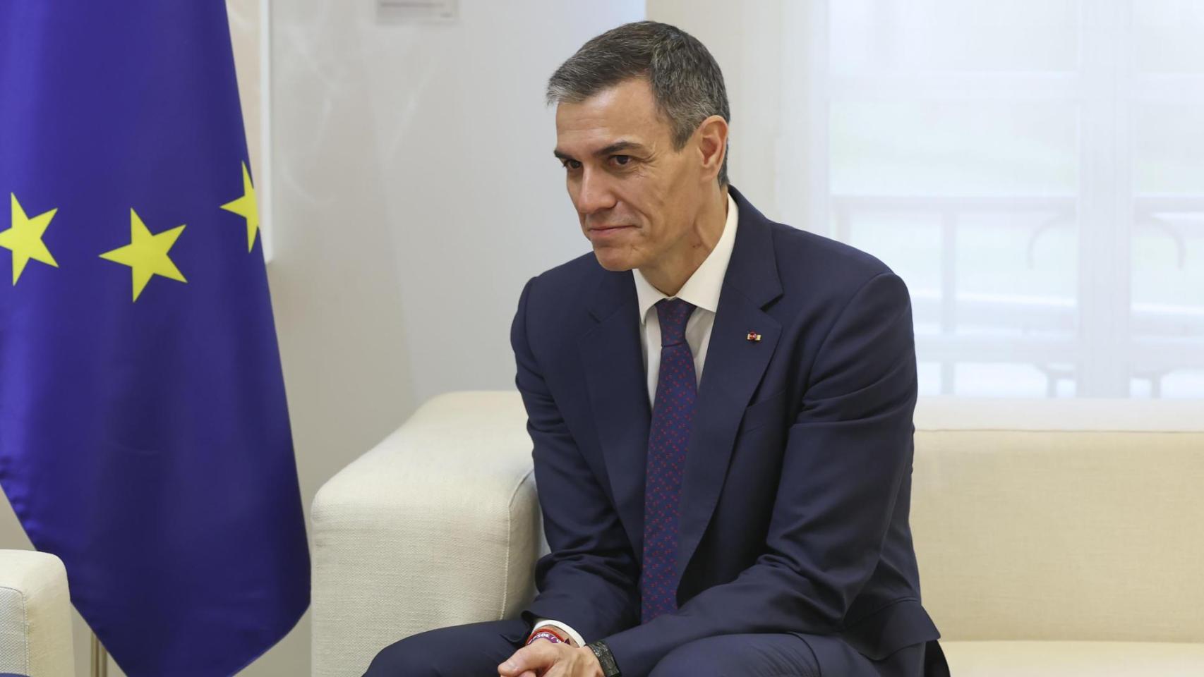 El presidente del Gobierno, Pedro Sánchez, este jueves en Moncloa.