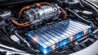 Recreación de un motor de un coche eléctrico generada con inteligencia artifical.