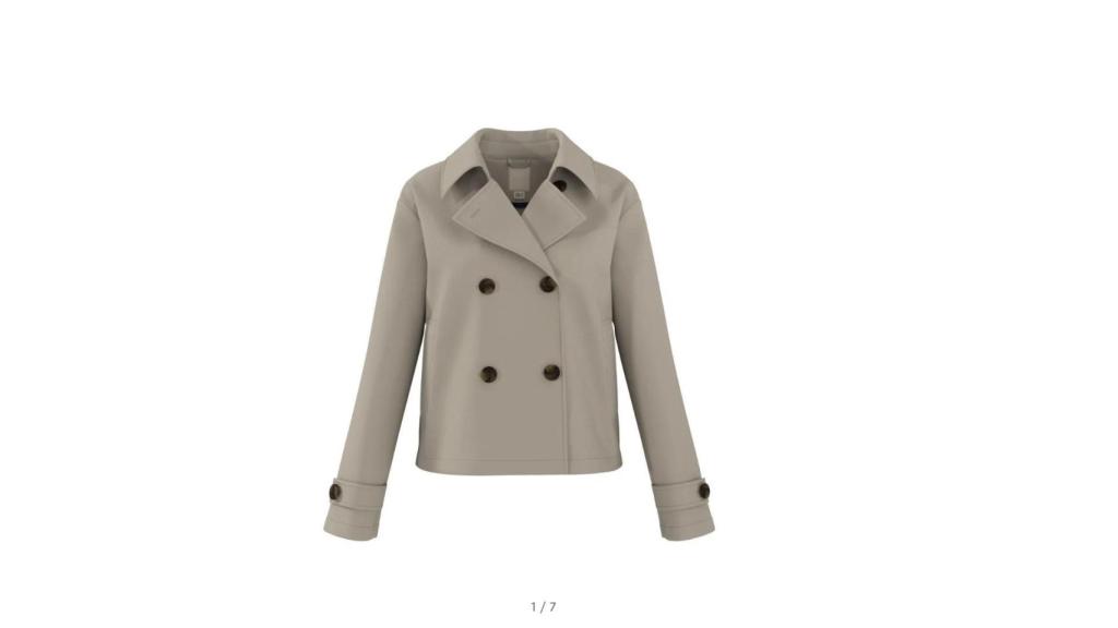 Chaqueta corta tipo gabardina para mujer.