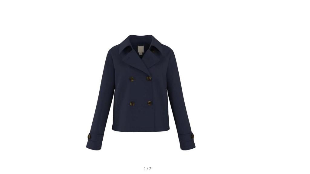 Chaqueta corta tipo gabardina para mujer.