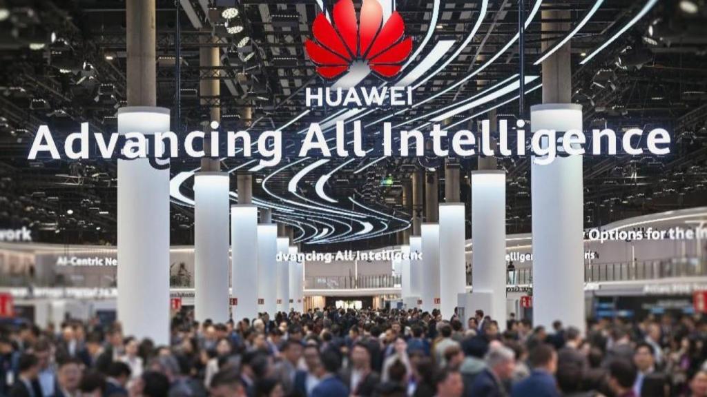 Imagen del 'stand' de Huawei durante el Mobile World Congress 2026.