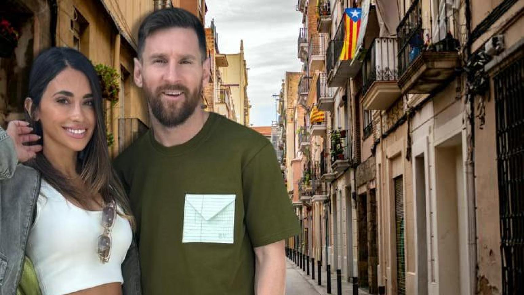 Leo Messi y su mujer, en un montaje de EL ESPAÑOL.
