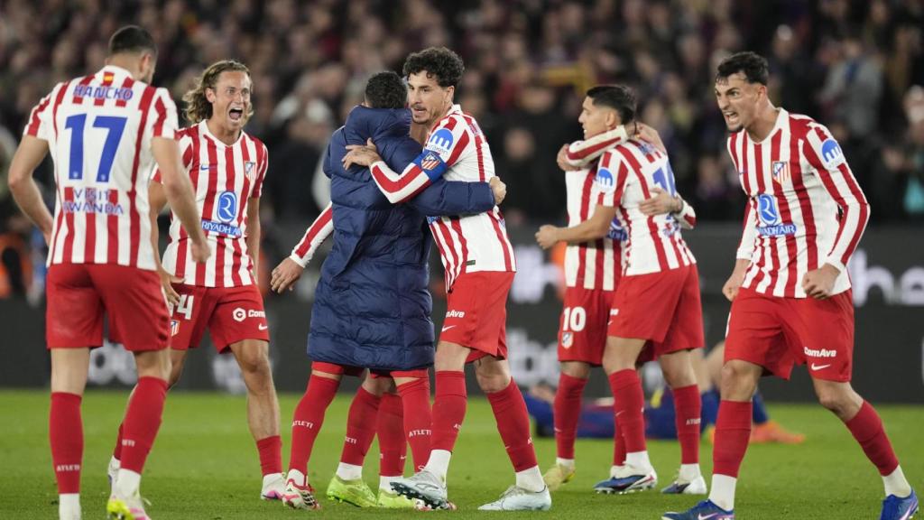 Jugador del Atlético de Madrid en el partido de Copa frente al Barcelona
