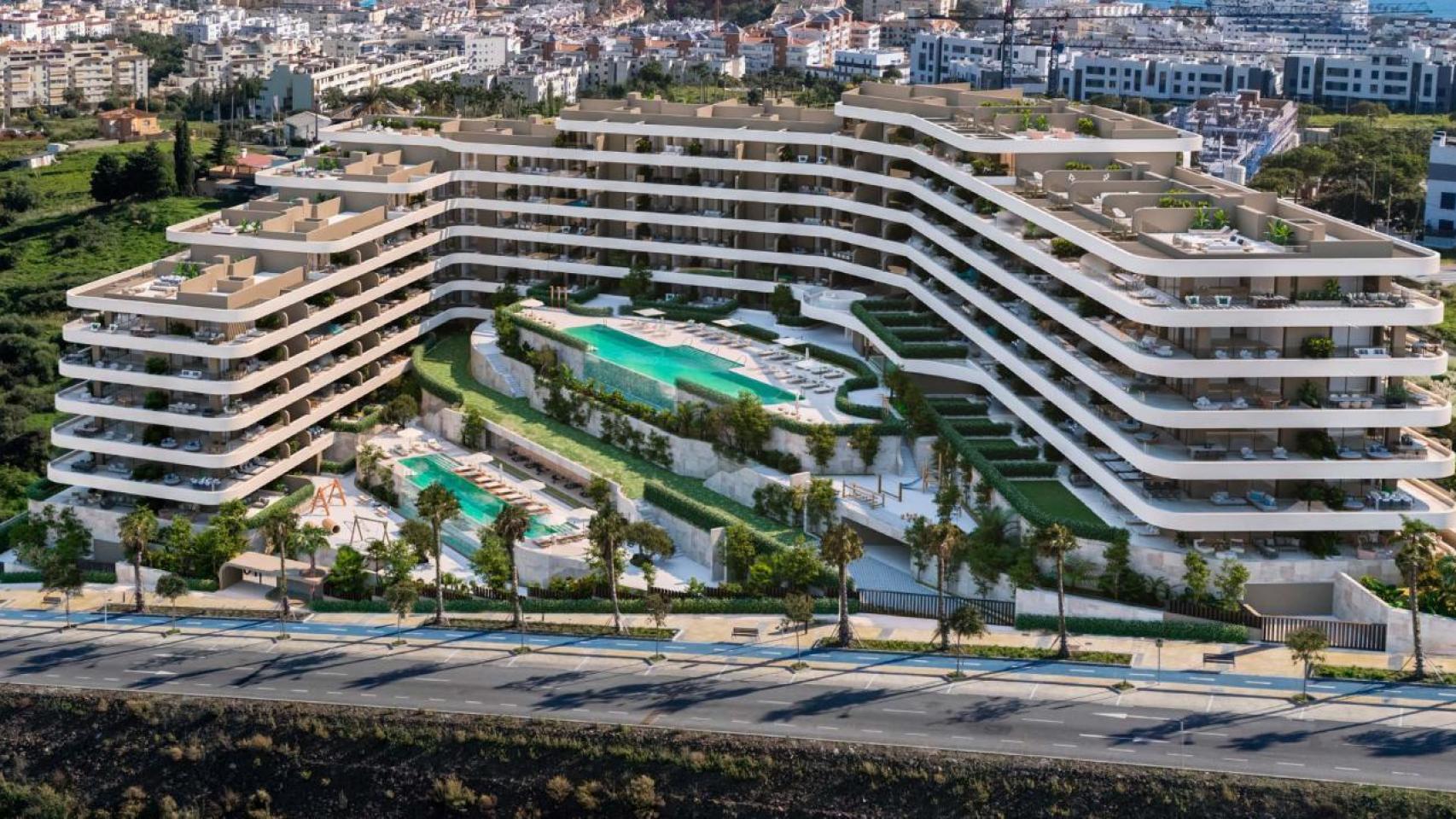 Infografía del proyecto residencial Maralto en Estepona.
